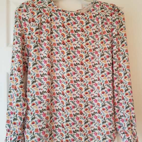 Loft Blouse Long Sleeve Floral Paisley XS - Picture 3 of 7